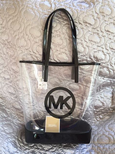 transparent michael kors bag plastic|Michael Kors clear stadium bag.